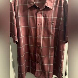 Men’s George plaid collared button down shirt sleeve shirt Size Large